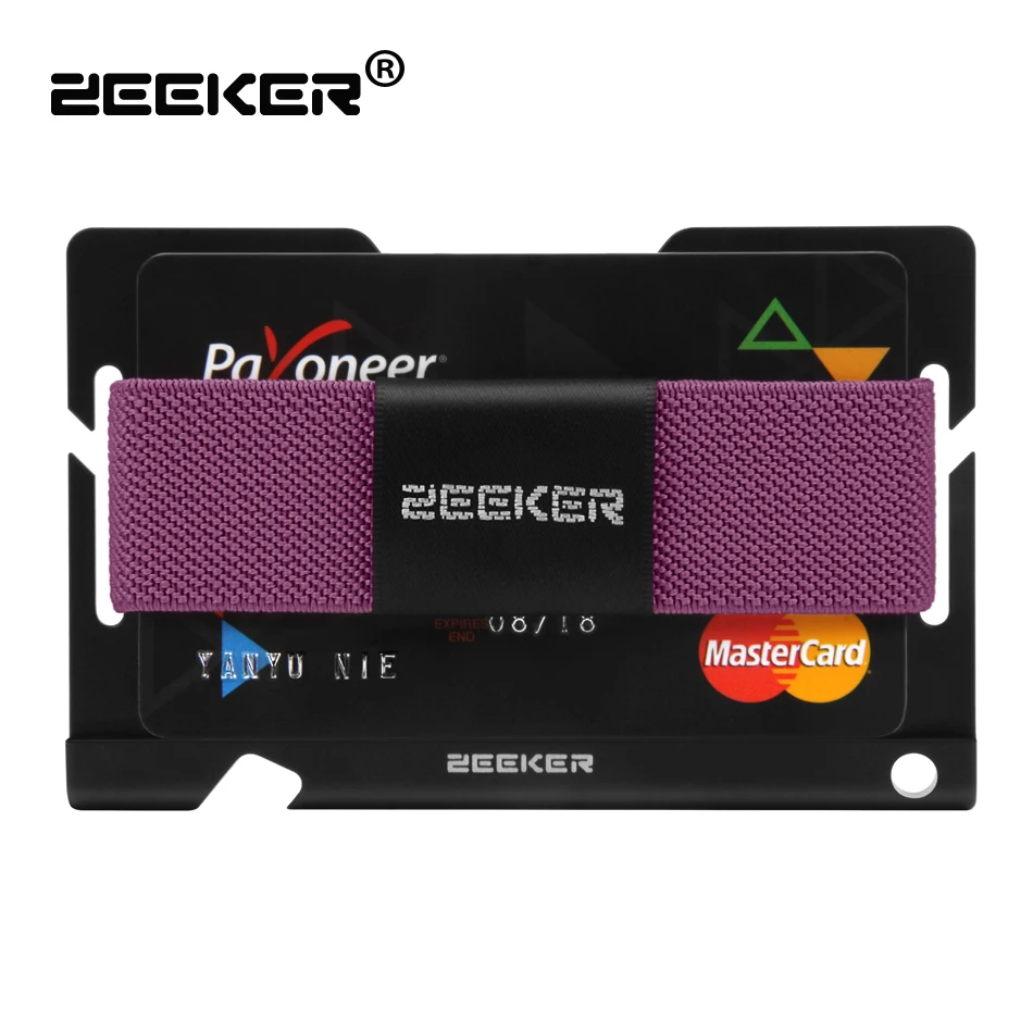 Умный кошелек ZEEKER с передним карманом и держателем для карт цветной эластичной