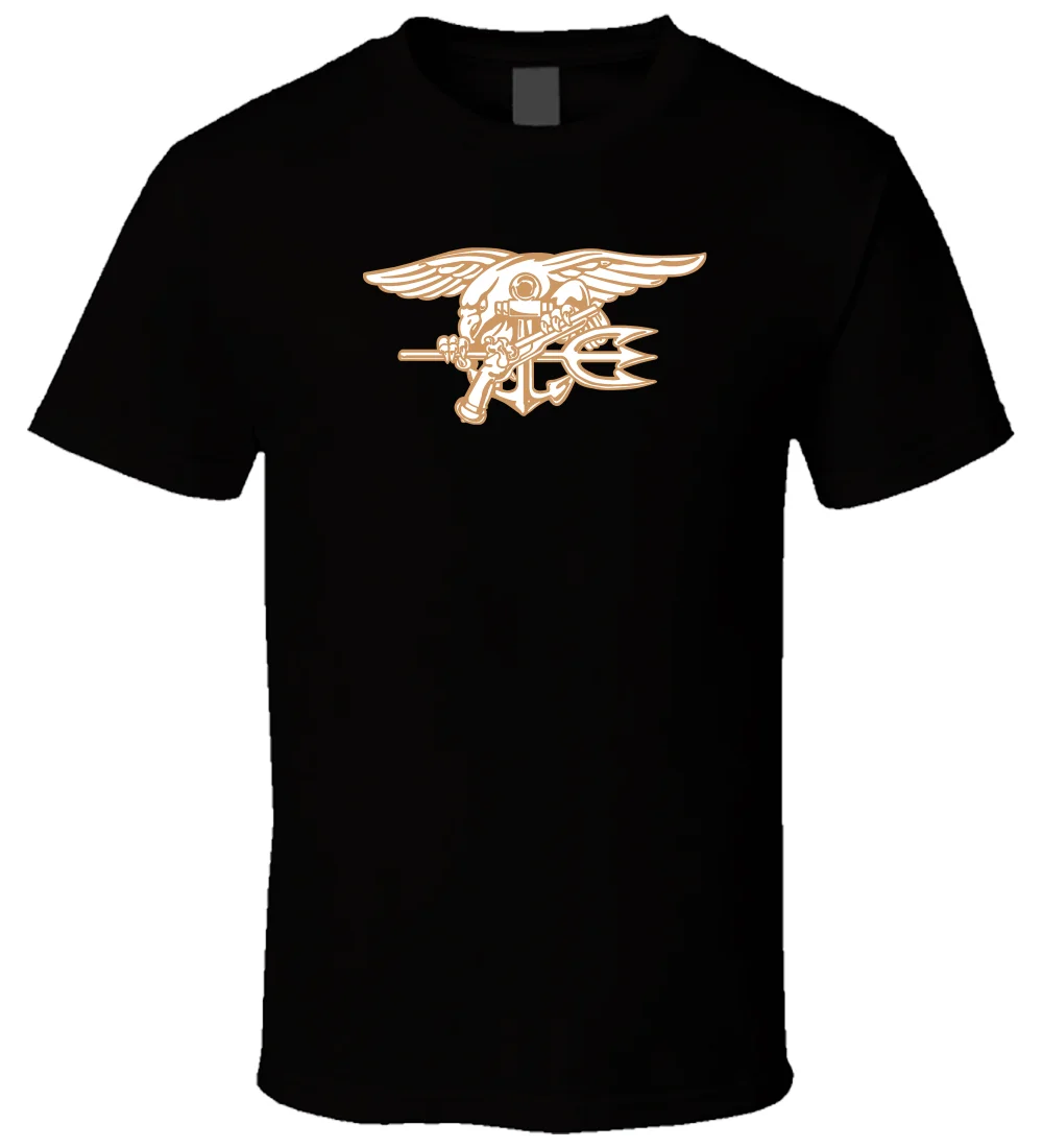 С дизайном морских котиков трезубец 2 Для мужчин футболка Харадзюку уличная