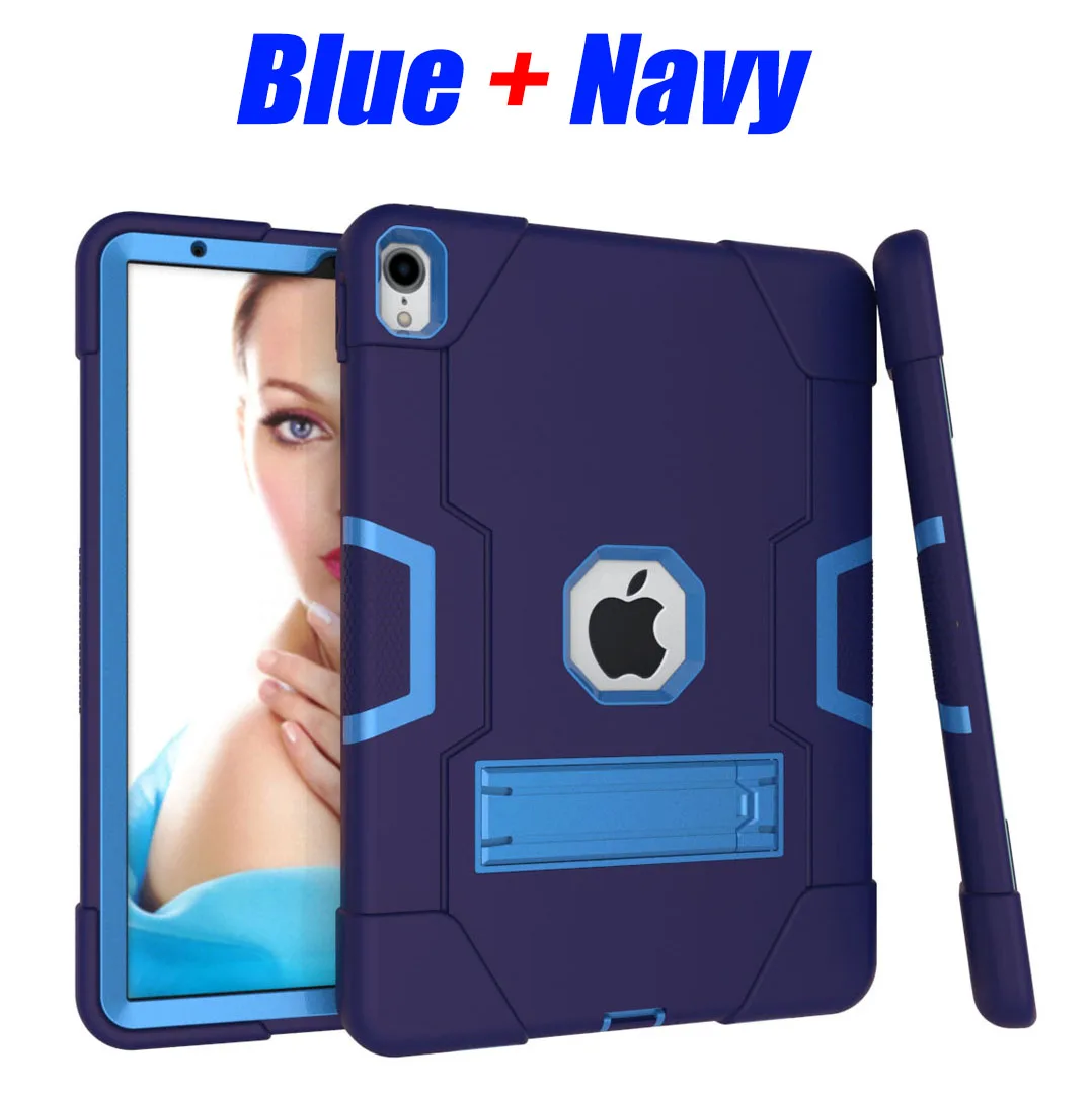 Blue Navy Сверхпрочный Силиконовый ТПУ+ ПК Жесткий гибкий защитный чехол-подставка для iPad Pro 11 дюймов ударопрочный+ защита для экрана ID702 - Цвет: Blue Navy