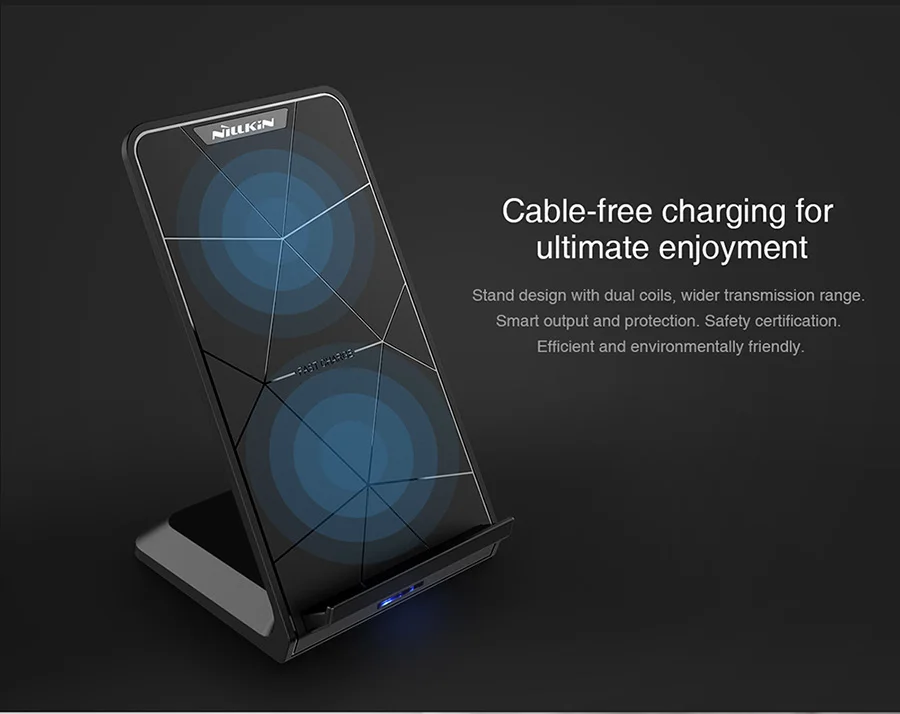 QI Беспроводной Зарядное устройство для iPhone X 8 Plus NILLKIN быстрой зарядки док Samsung