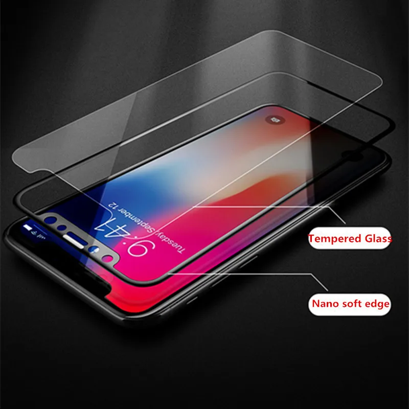 3D углеродное закаленное стекло для iphone 6 S s 7 8 Plus Защитное экрана 8X10|Защитные