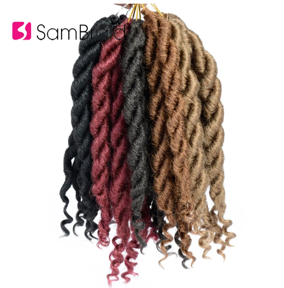 SAMBRAID Goddness Faux locs кудряшки для наращивания 12 дюймов 100 г/упак. синтетические твист волосы мягкая Блокировка косички для женщин