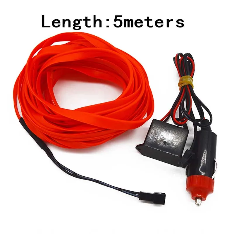 5meters Red ZD автомобилей для hyundai Tucson Solaris ix35 i30 Suzuki Swift Mitsubish ASX Mazda 3 6 декоративная интерьерная стенная панель лампа светодиодный осветительные полосы - Испускаемый цвет: 5meters Red