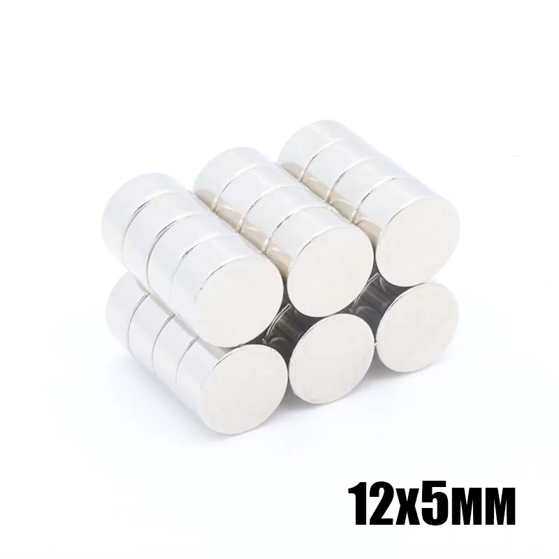 

50pcs 12x5 mm Neodymium permanent Magnet Wholesale 12x5 mm Disc Round Strong Rare Earth Magnets 12*5 mm New Art Craft