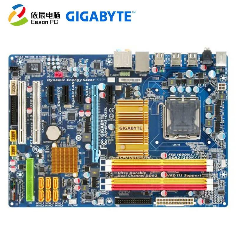 Материнская плата GIGABYTE GA-EP43-DS3L LGA775 DDR2 16G ATX | Компьютеры и офис