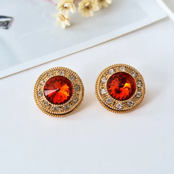 Round Cute Girl Crystal Glass Ear Clip Without Piercing Earrings Jewelry | Украшения и аксессуары