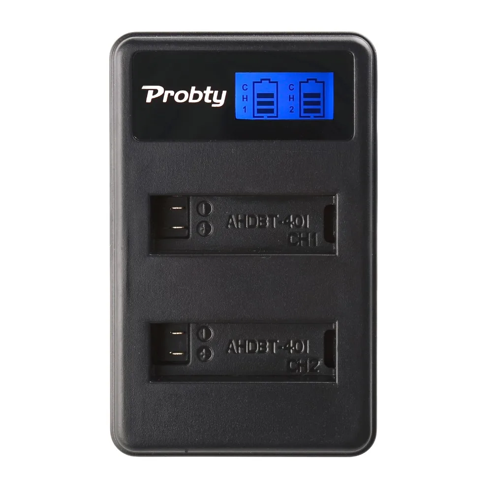 Probty AHDBT-401 AHDBT 401 LCD USB Dual Battery Charger For GoPro go pro GoPro4 HD Hero 4 Hero4 | Электроника