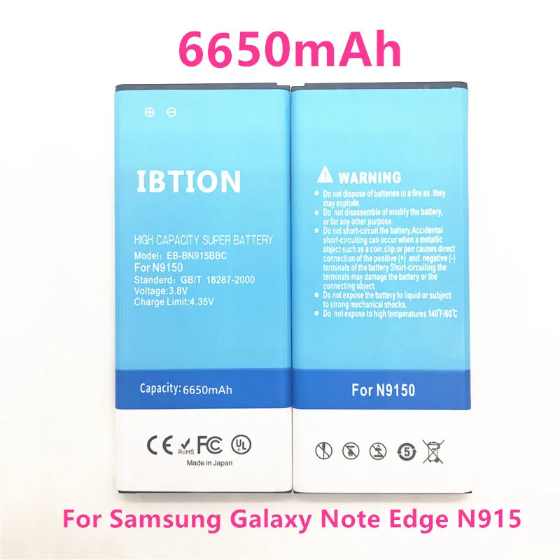 Аккумулятор IBTION 6650mAh EB-BN915BBC для Samsung Galaxy Note Edge N915 N915A N915D N9150 N915K N915L N915S N915X | Мобильные