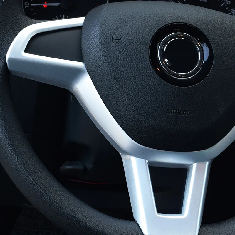 ABS серебро/углеродное волокно руль украшенный рамка молдинги Крышка для Skoda Octavia