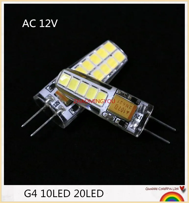 Светодиодная лампа G4 12 В AC DC 4 Вт 5 светодиодная ampul 10LED 20 светодиодный 360 Угол луча