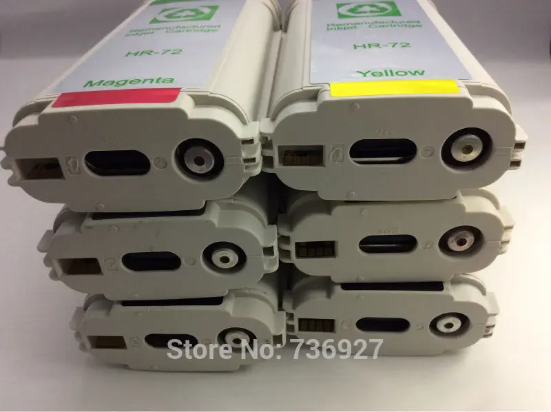 6PK совместимый чернильный картридж для hp 72 Заправляемый C9403A C9370A Designjet T1100 T1120 T1200