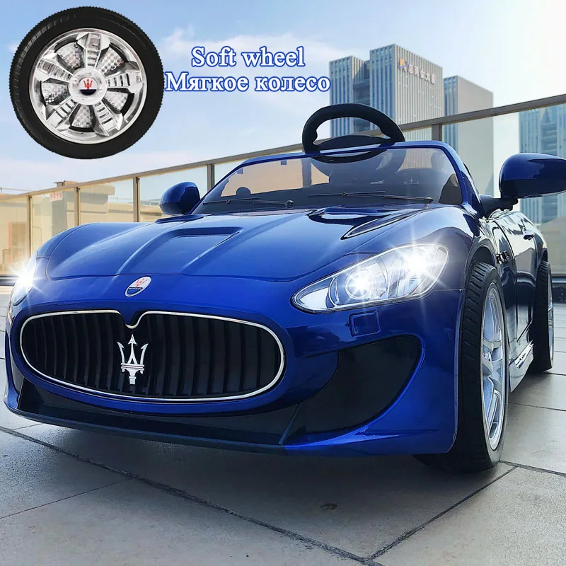 Model D Blue 12V16A литиевая батарея, четыре колеса, Детский Электрический автомобиль, детская коляска, четыре колеса, автомобиль с дистанционным управлением, игрушечный автомобиль, может кататься на - Цвет: Model D Blue