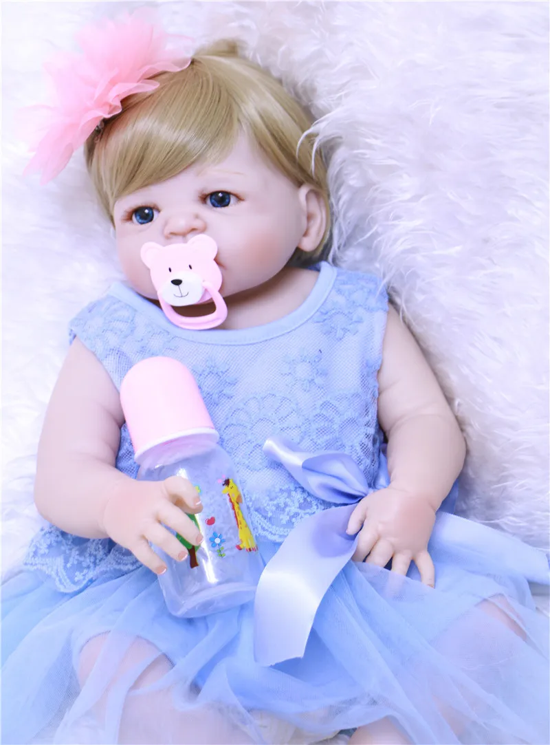 Полноразмерная силиконовая кукла реборн Bebe 55 см игрушки для новорожденных
