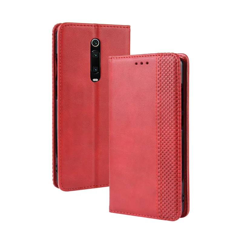 red Роскошный кожаный чехол-книжка для Xiaomi mi 9T Pro, чехлы для телефонов Xio mi 9T mi 9T без магнитов - Цвет: red