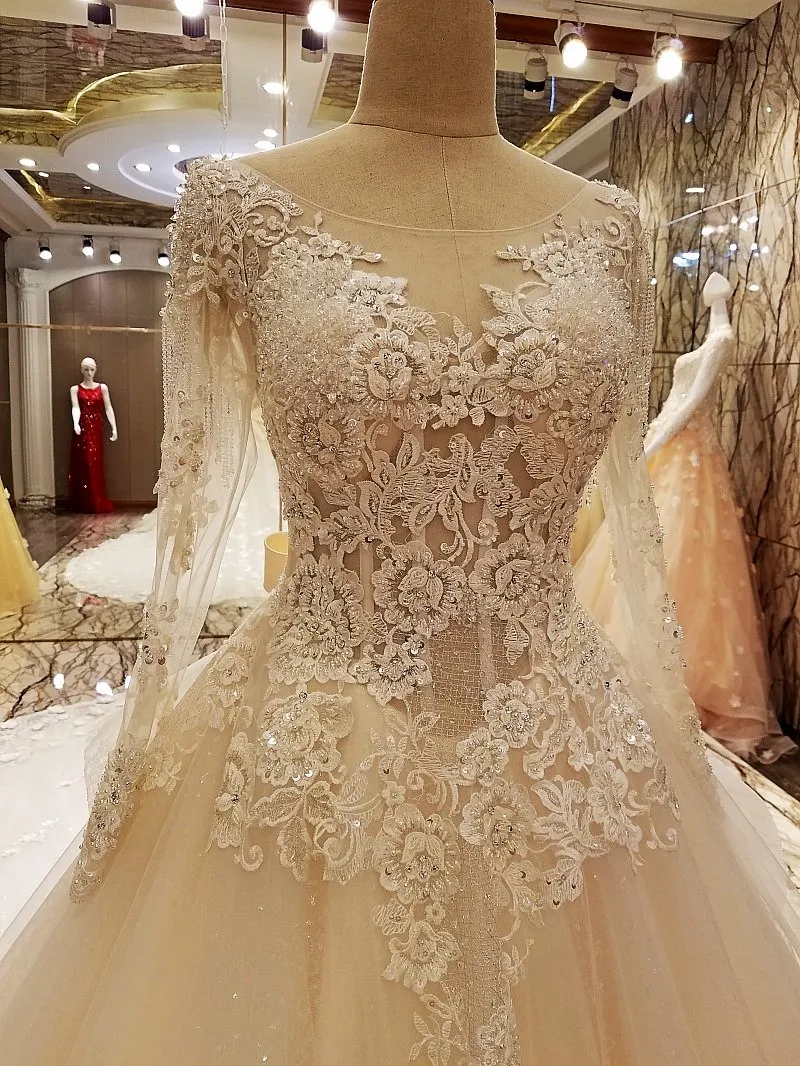 Backlake Robe de mariage 2018 кружевное бальное платье длиной до пола кружевные свадебные