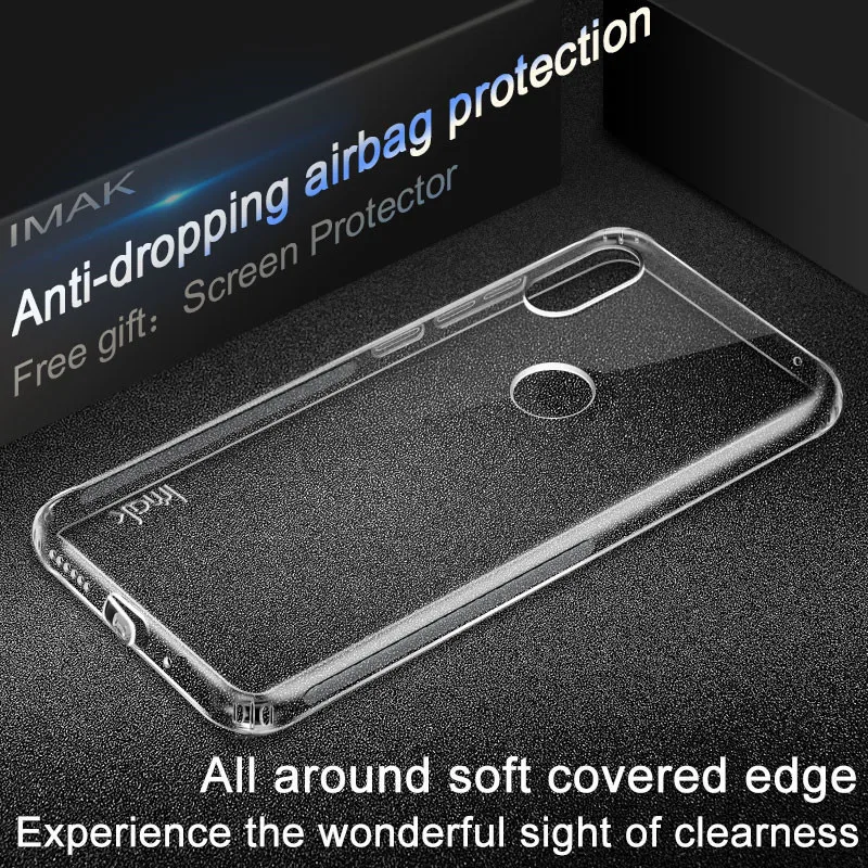 Для xiaomi mi mix2s чехол IMAK Прозрачный Силиконовый ТПУ Мягкая задняя крышка Бесплатная