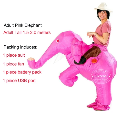Adult pink JYZCOS вентилятор работает слон надувной костюм для взрослых Комплекты детской верхней одежды; Детский костюм на Хэллоуин; Для мужчин Для женщин нарядное платье Вечерние Косплэй - Цвет: Adult pink