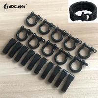 200pcslot steel anchor shackle outdoor camping survival rope paracord bracelet buckles black
