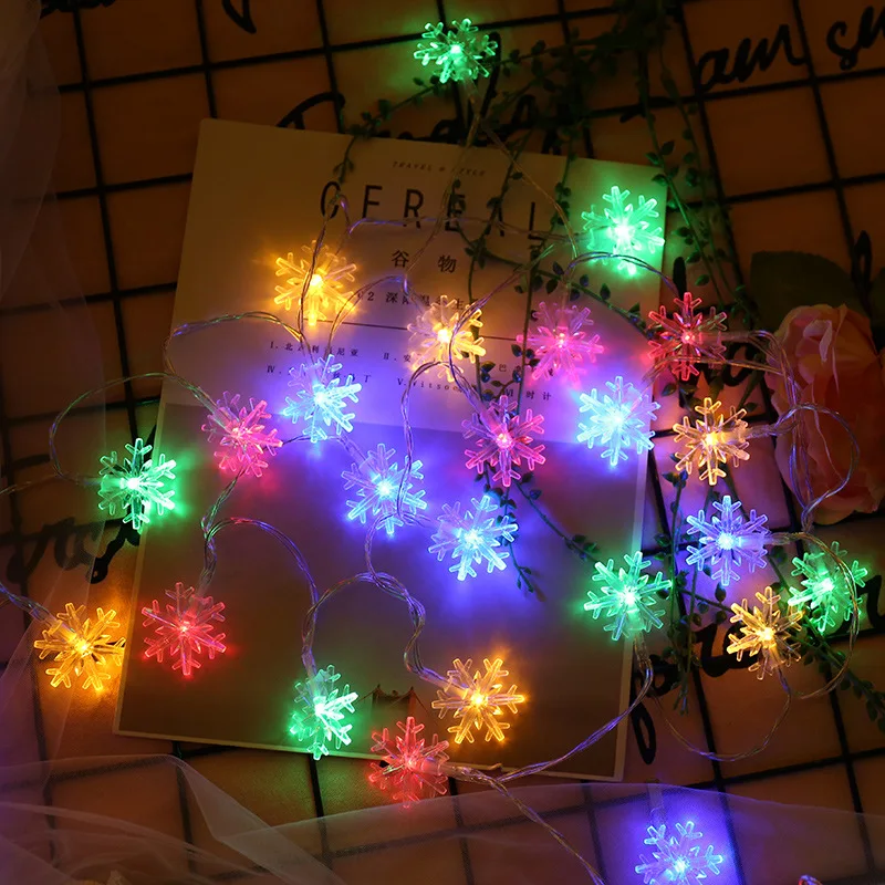 10 м 100 светодиодов 220В Рождественская елка снежные хлопья светодиодная гирлянда