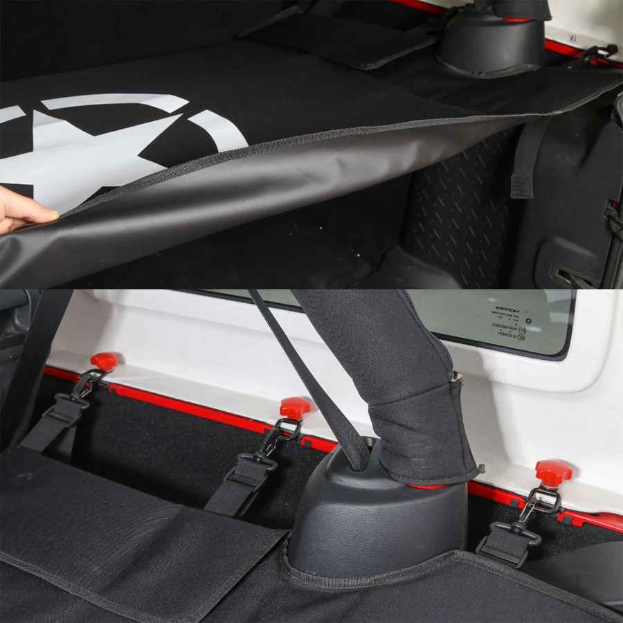 YCCPAUTO Car Styling For Jeep Wrangler JK 2007 Up 4 Doors Star Rear Trunk Cover Luggage Carrier Boot With Mat Nut Pull Buckle |