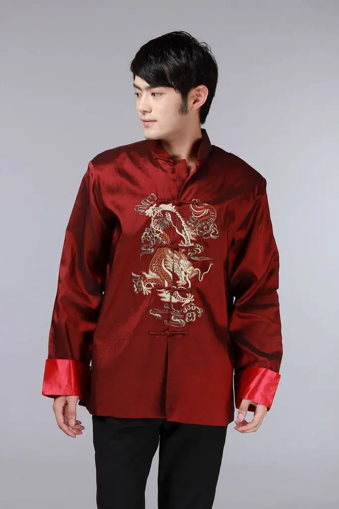 Костюм Тан традиционная китайская одежда новинка 2015 топ с вышивкой драконы