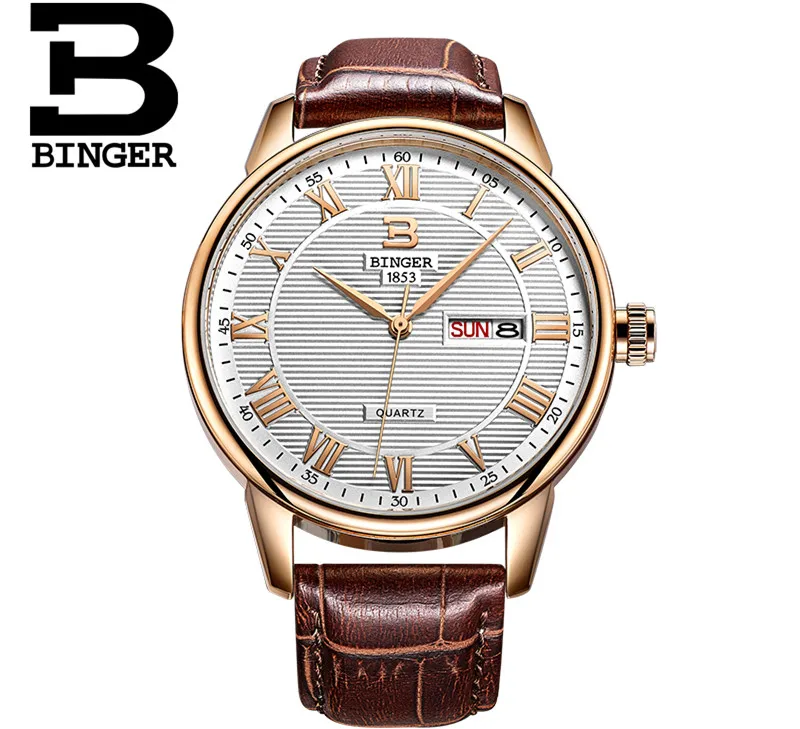 Men Brown White Классические Полосатые часы пары Кварцевые часы Неделя Календарь Римский номер винтажные наручные часы из натуральной кожи ремешок Montre Homme femme - Цвет: Men Brown White