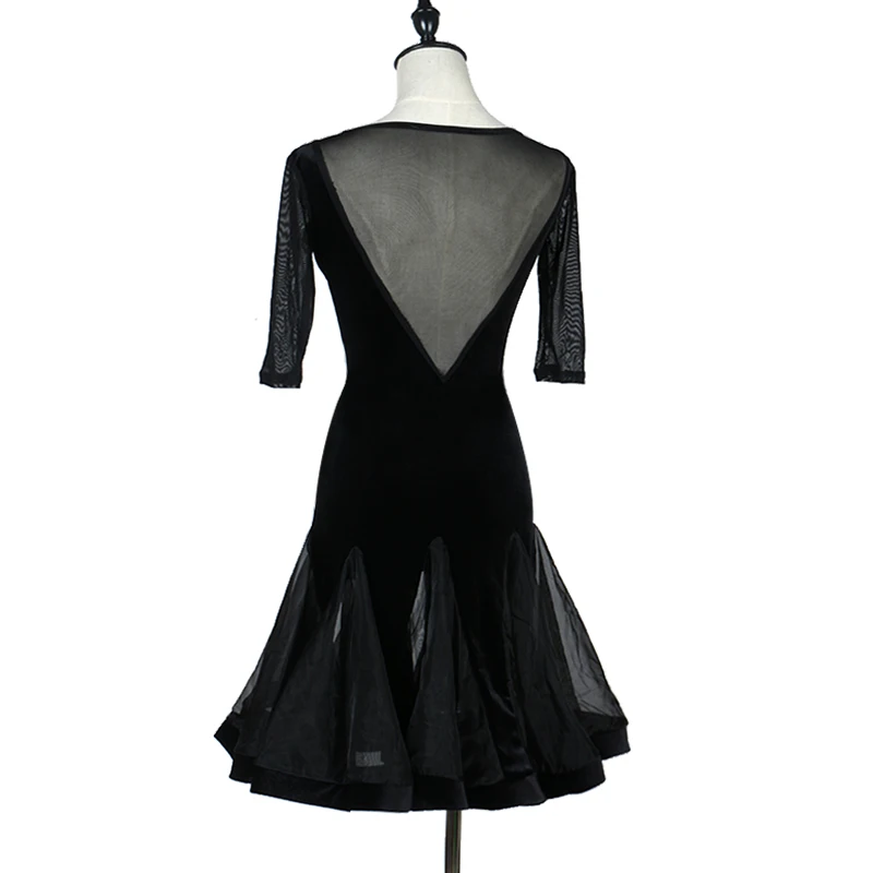 Экономичное платье для латиноамериканских танцев женские черные шелковые юбки