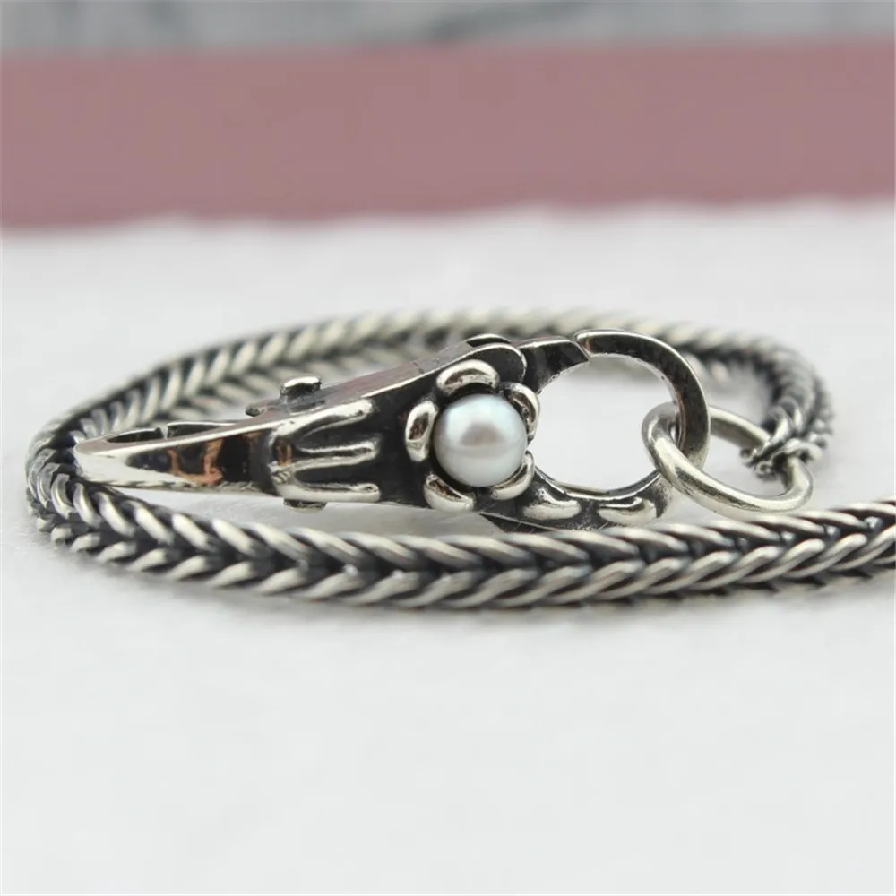 Mistletoe Genuine 925 Sterling Silver White Pearl Lock Lobster Clasp Fit European Troll Bracelet Jewelry | Украшения и аксессуары