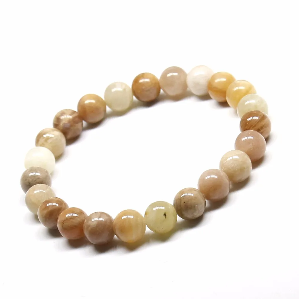 Женский браслет из ониксовых бусин натурального пресноводного солнечного камня