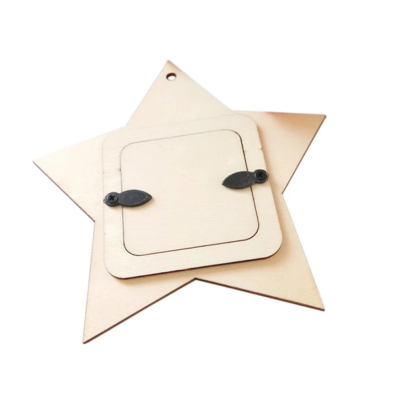 10PCS Wooden Mini Star Photo Frame Household Decoration Small Photo Frame Hanging Decoration