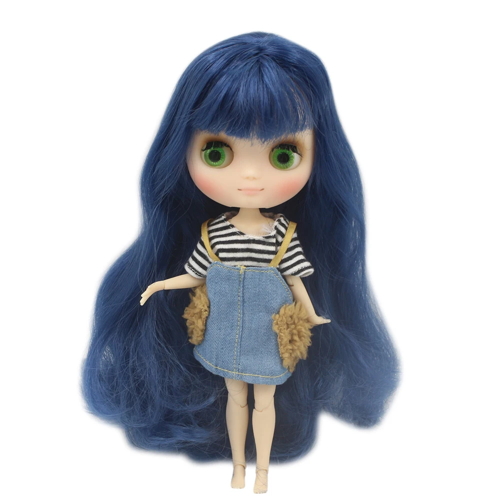 Кукла средней длины Blyth 1/8 телесного цвета с матовым лицом и зелеными глазами тело