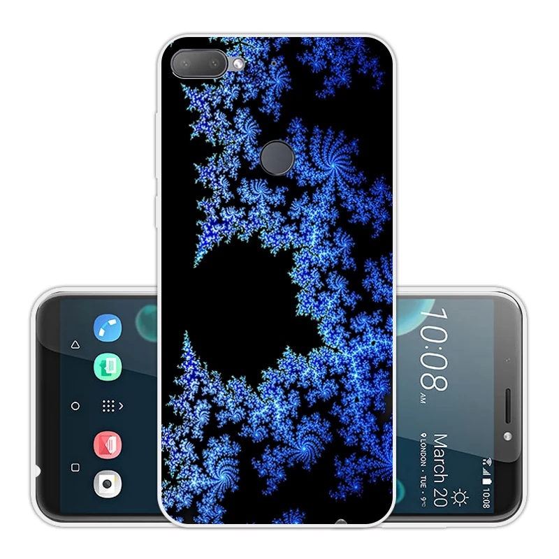 Чехол из ТПУ для HTC Desire 12 Plus синий прозрачный Ультратонкий Мягкий силиконовый