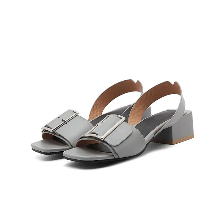 Женские босоножки на квадратном каблуке коричневые серые белые Босоножки с