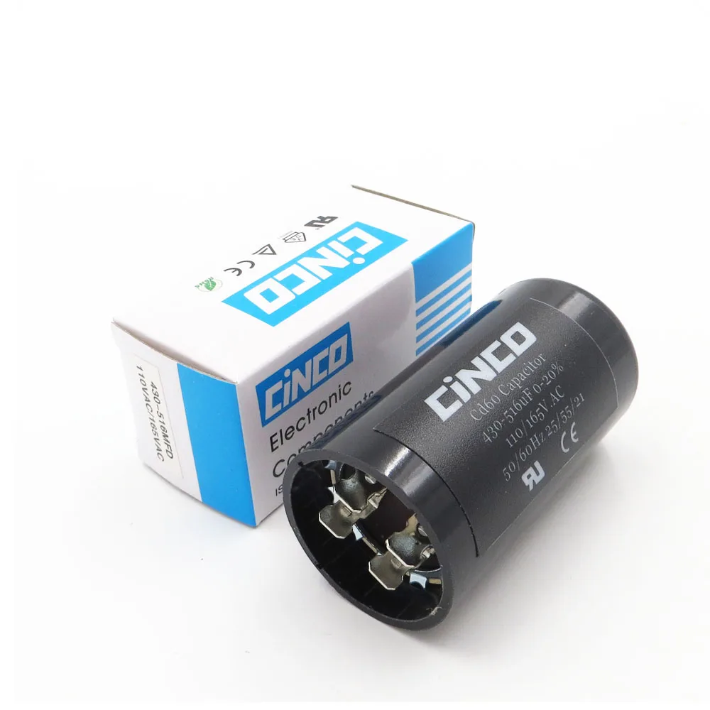 CD60 моторный запускаемый конденсатор 430 516 мкФ 110V 125V 165V mfd uf mf компрессор вентиляции