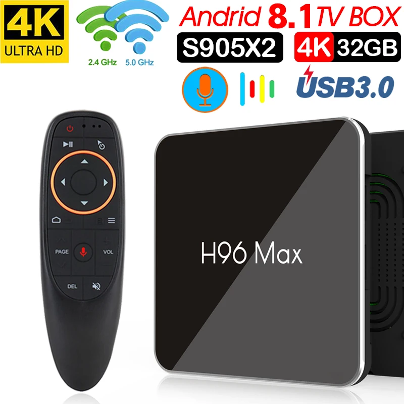 ТВ приставка 4g DDR4 64g Android 8 1 Amlogic S905X2 USB3.0 Smart 4 k телеприставка 2 4g/5g Dual WIFI Bluetooth TV
