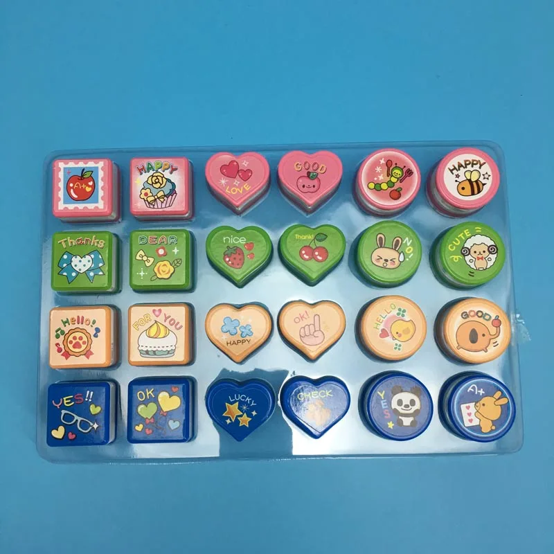 24 шт дети печать мультфильм резиновые марки для скрапбукинга милое сердце