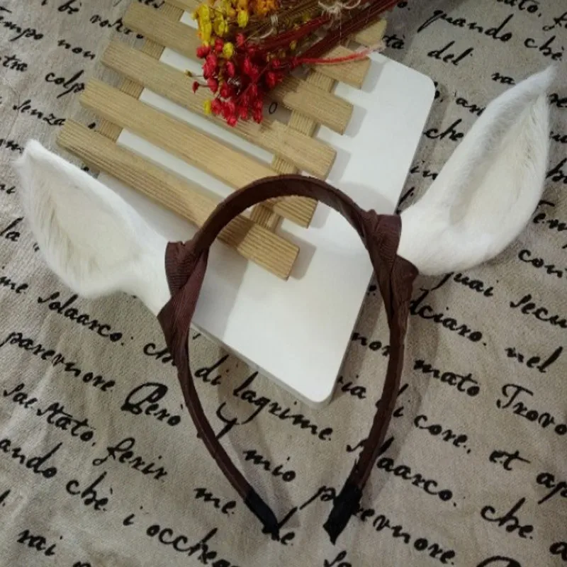 WH ear and BN cloth Женская повязка на голову с оленьими ушками на Рождество, праздничные украшения вечерние принадлежности, модные повязки на голову для девочек, подарок для женщин - Цвет: WH ear and BN cloth
