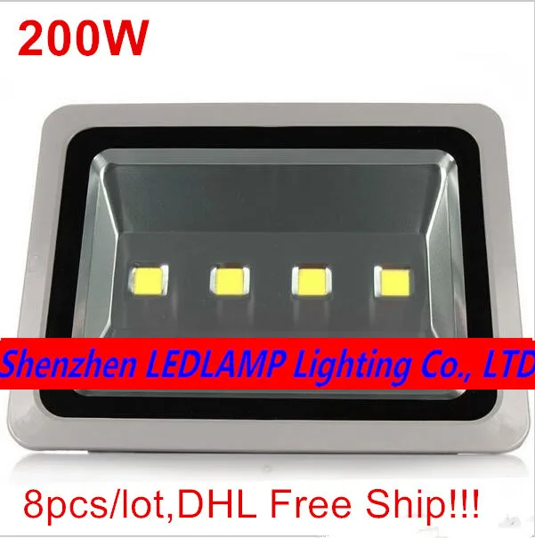 

8pcs Ultrathin Led Flood light 200W Led Floodlight New type Grey Shell AC85-265V Led Spotlight Outdoor lighting