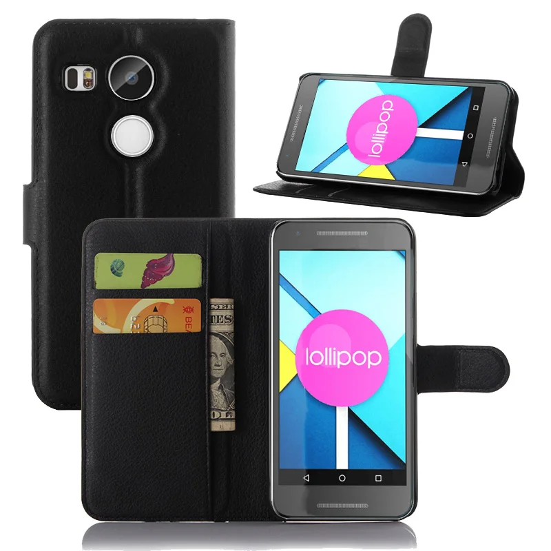 Роскошный флип чехол из натуральной ПУ кожи для LG Angler Google Nexus 5 2 '' сотового
