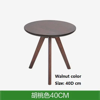 walnut 40D cm Небольшой круглый стол журнальный столик сочетание твердой древесины Круглый минималистичный столик для гостиной журнальный столик - Цвет: walnut 40D cm