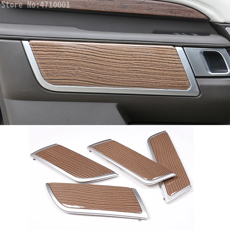 

4pcs Sands Wood Grain Car Interior Door Handle Panel Cover Trim For Land Rover Discovery 5 LR5 L462 2017 2018 Replacement Parts