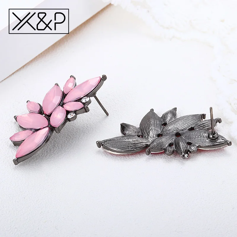 Женские серьги с опаловым камнем X & P модные и элегантные геометрические гвоздики