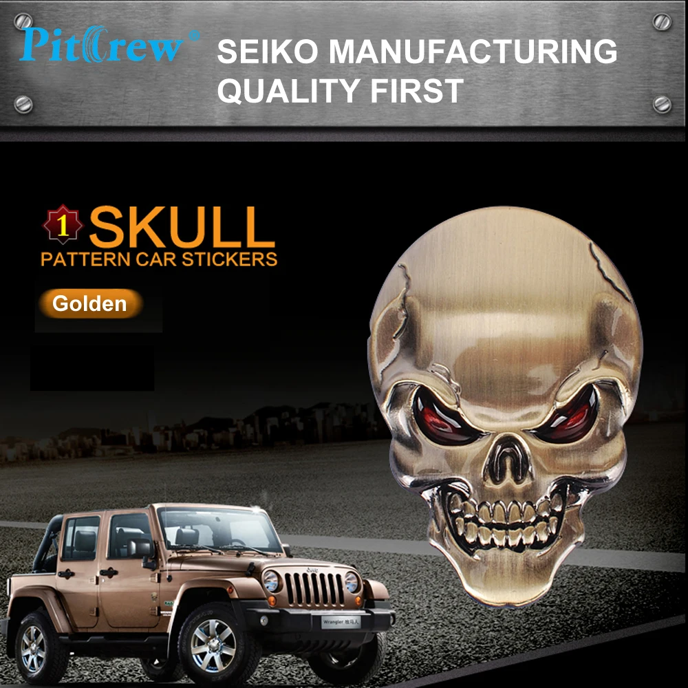 Забавная металлическая 3D наклейка для автомобиля в виде черепа|car styling|skull car stickercar