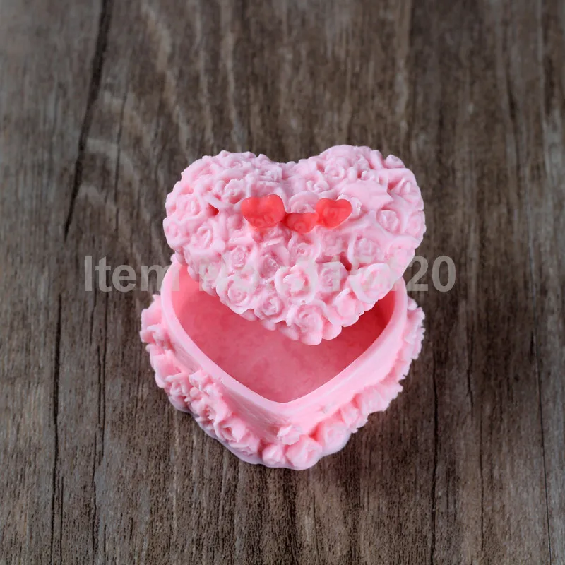 3D Soap Mold Heart Shape Homemade Dressing Case Silicone Candle Molds | Дом и сад