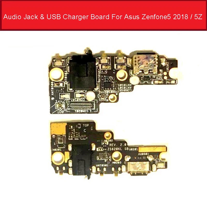 Аудио разъем и USB зарядное устройство плата для Asus Zenfone5 2018 5Z ZE620KL Z01RD порт зарядки