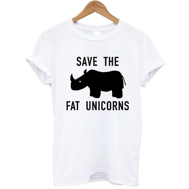 Женская футболка с единорогом Save The Fat забавные летние топы графикой большие