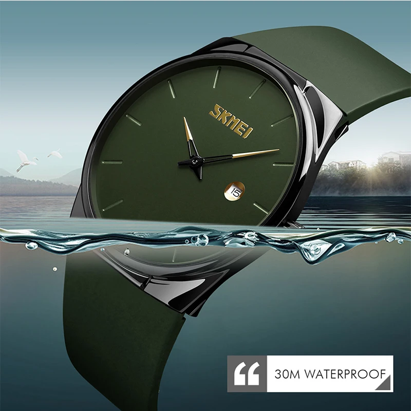 SKMEI Fashion Top Brand Luxury Sport Watch Men Quartz Watches Outdoor Waterproof Silicone Men's Wrist Watch Sports Clock