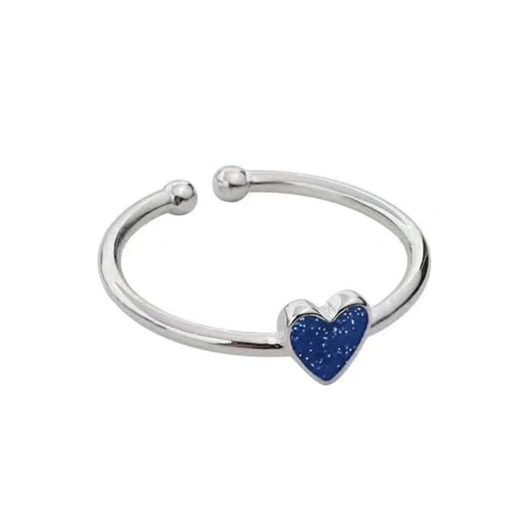 Тодорова Винтаж Синий сердцевидная кольца для женщин маленькое сердце любви