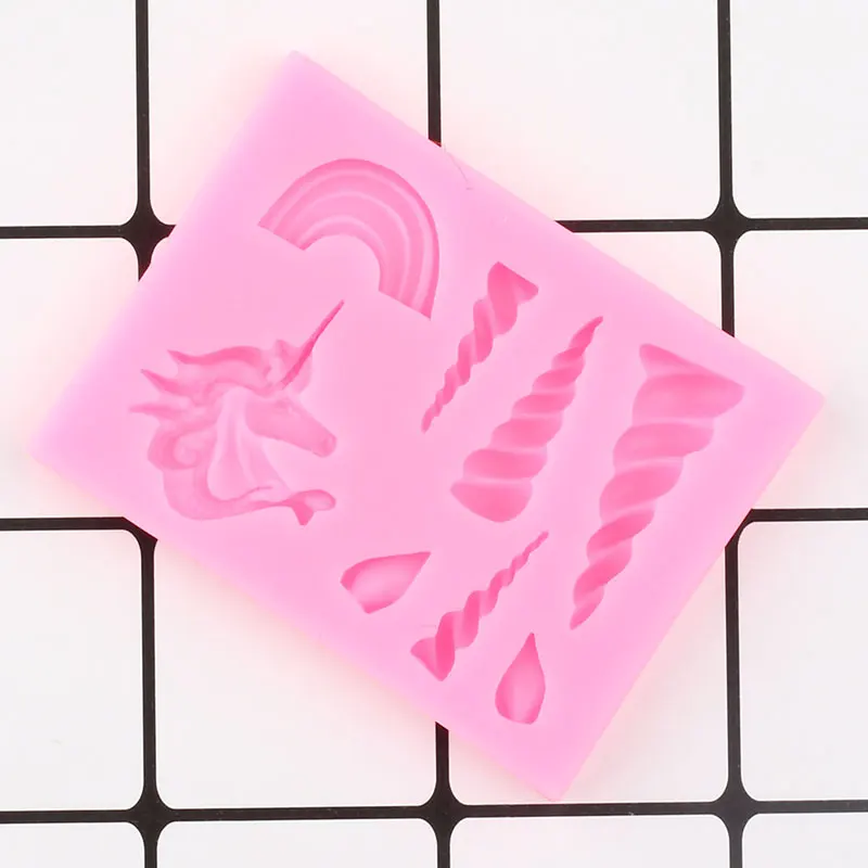 Силиконовые формы для рога ушей единорога лошади радуга кекс Топпер помадка DIY