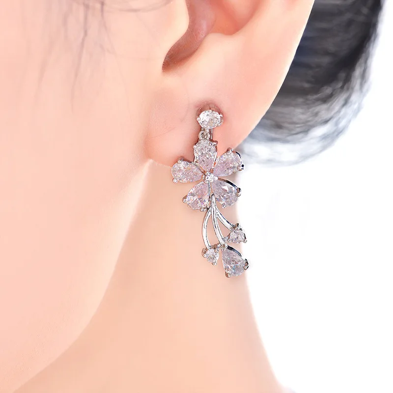 Женский Свадебный комплект из колье и серёг с фианитом|necklace and earring set|bridal wedding